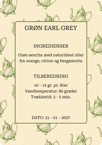 grøn te etiket